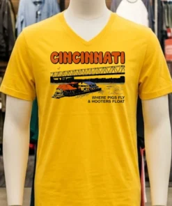 Cincinnati Where Pigs Fly And Hooters Float Vintage Shirt