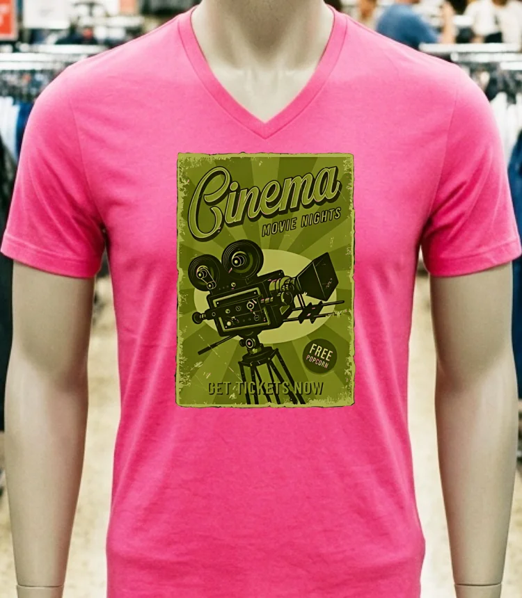 Cinema Movie Nights Get Tickets Now Vintage Shirt - pink-t-shirt Cinema Movie Nights Get Tickets Now Vintage Shirt Pink T Shirt