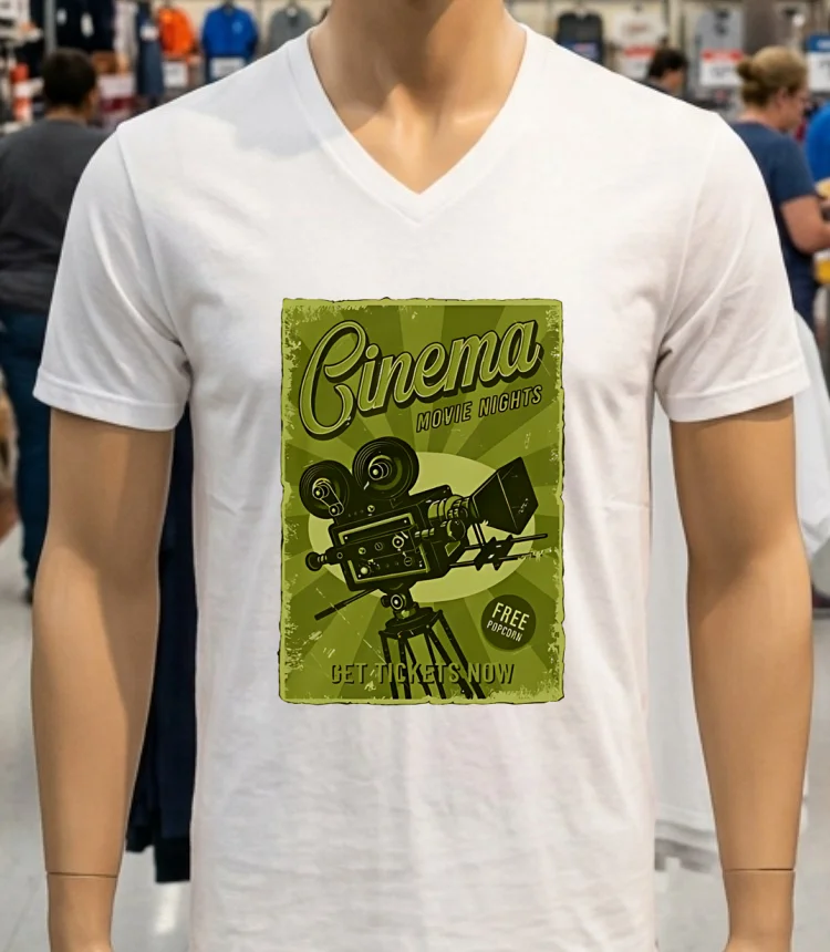 Cinema Movie Nights Get Tickets Now Vintage Shirt - white-t-shirt Cinema Movie Nights Get Tickets Now Vintage Shirt White T Shirt 2