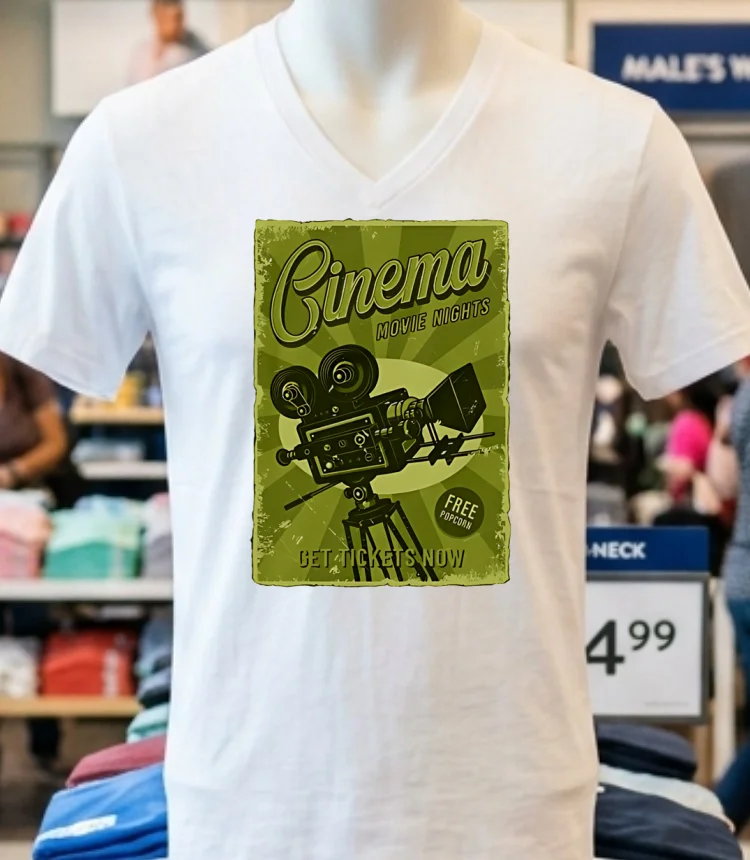 Cinema Movie Nights Get Tickets Now Vintage Shirt - white-t-shirt Cinema Movie Nights Get Tickets Now Vintage Shirt White T Shirt
