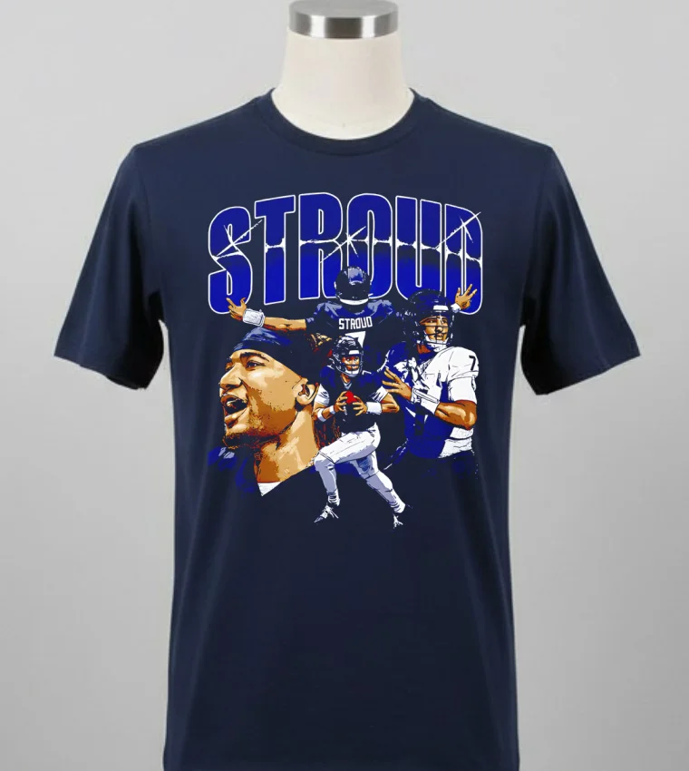 Cj Stroud Houston Collage Graphic Retro Shirt Balck Shirt