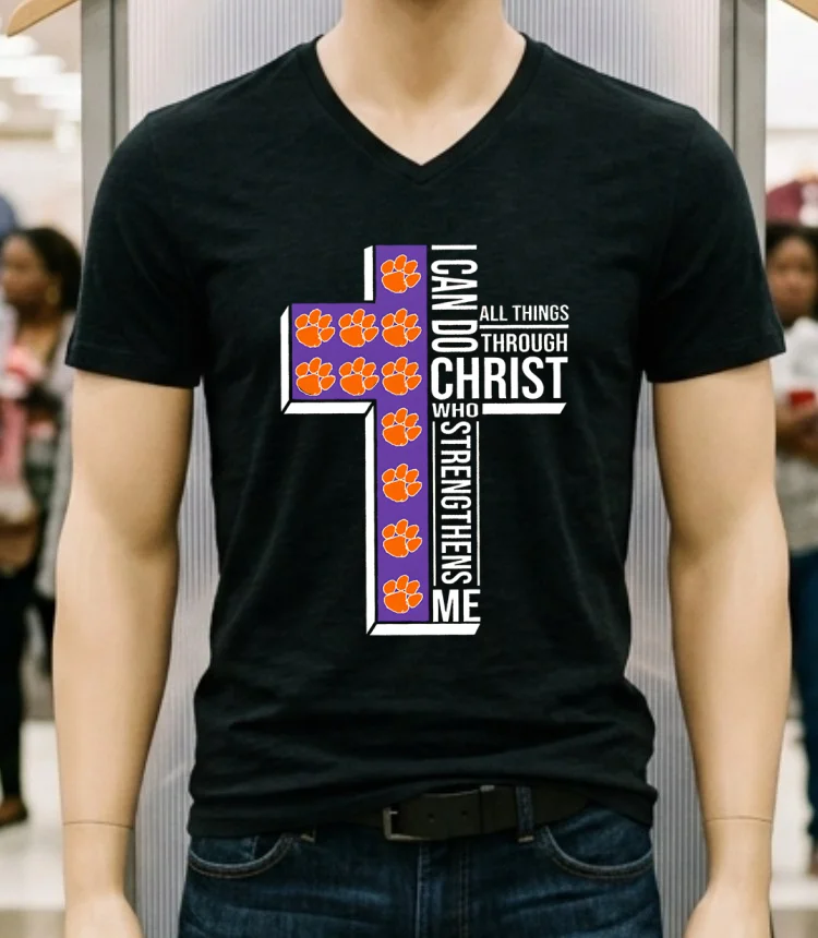 Clemson Tigers I Can Do All Things Through Christ Who Strengthens Me Shirt - balck-shirt Clemson Tigers I Can Do All Things Through Christ Who Strengthens Me Shirt Balck Shirt 1