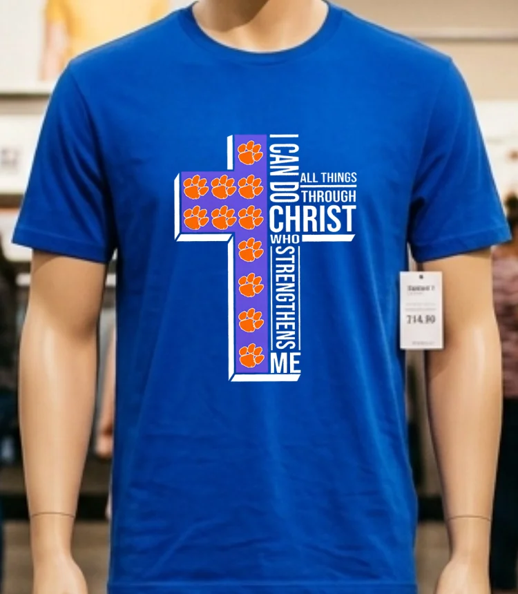 Clemson Tigers I Can Do All Things Through Christ Who Strengthens Me Shirt - blue-shirt Clemson Tigers I Can Do All Things Through Christ Who Strengthens Me Shirt Blue Shirt