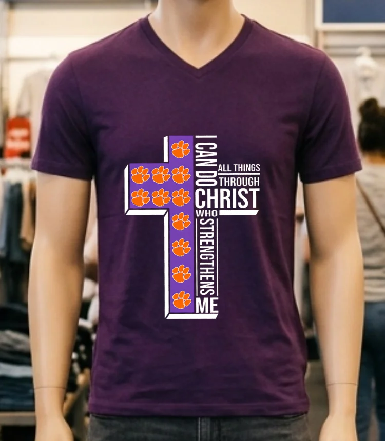 Clemson Tigers I Can Do All Things Through Christ Who Strengthens Me Shirt - purple-shirt Clemson Tigers I Can Do All Things Through Christ Who Strengthens Me Shirt Purple Shirt