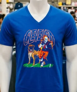 Cleveland Browns Skeleton Football Player And Dog Shirt