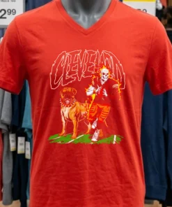 Cleveland Browns Skeleton Football Player And Dog Shirt