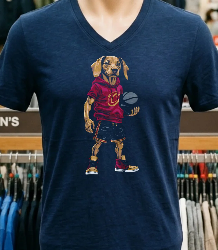 Cleveland Cavaliers Dachshund Hoop Dogs Shirt - navy-shirt Cleveland Cavaliers Dachshund Hoop Dogs Shirt Navy Shirt