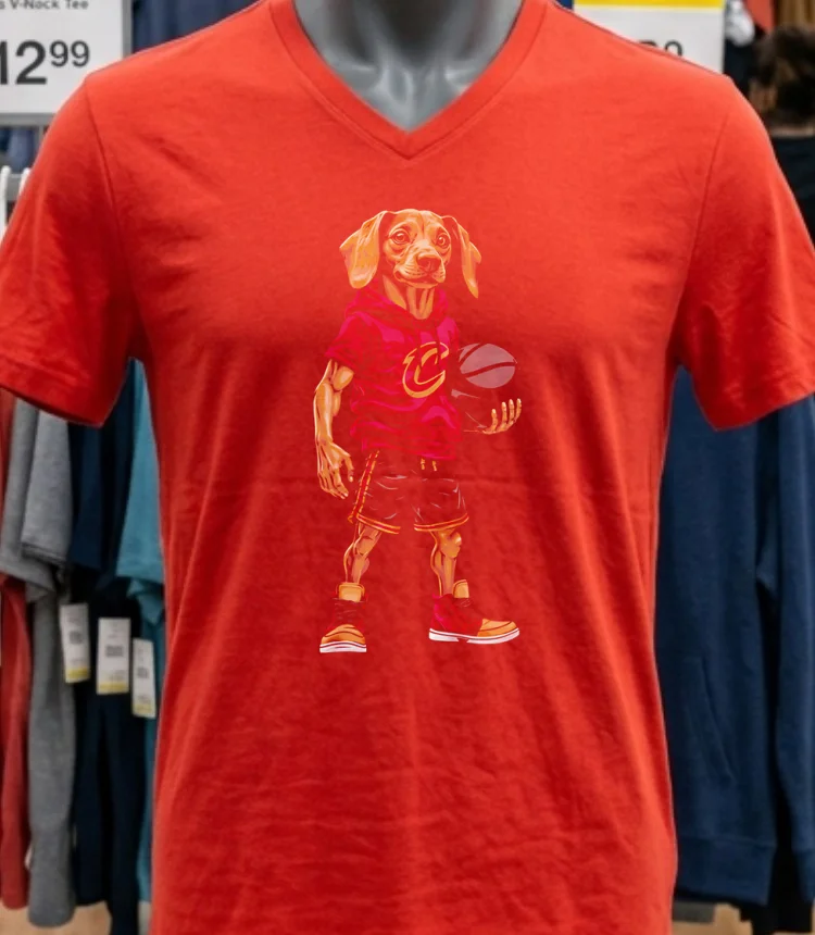 Cleveland Cavaliers Dachshund Hoop Dogs Shirt - red-shirt Cleveland Cavaliers Dachshund Hoop Dogs Shirt Red Shirt