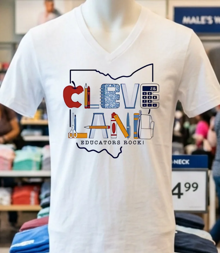 Cleveland Educators Rock Merch 2025 Shirt - white-t-shirt Cleveland Educators Rock Merch 2025 Shirt White T Shirt