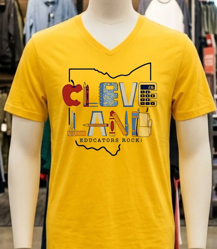 Cleveland Educators Rock Merch 2025 Shirt - yellow-t-shirt Cleveland Educators Rock Merch 2025 Shirt Yellow T Shirt