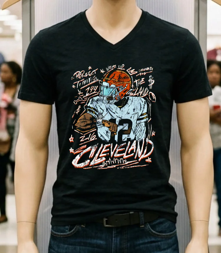 Cleveland Football Perfect Timing The Land Retro Shirt Balck Shirt 1