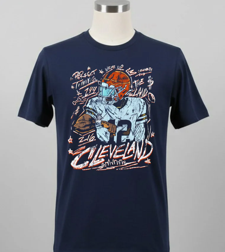 Cleveland Football Perfect Timing The Land Retro Shirt - balck-shirt Cleveland Football Perfect Timing The Land Retro Shirt Balck Shirt