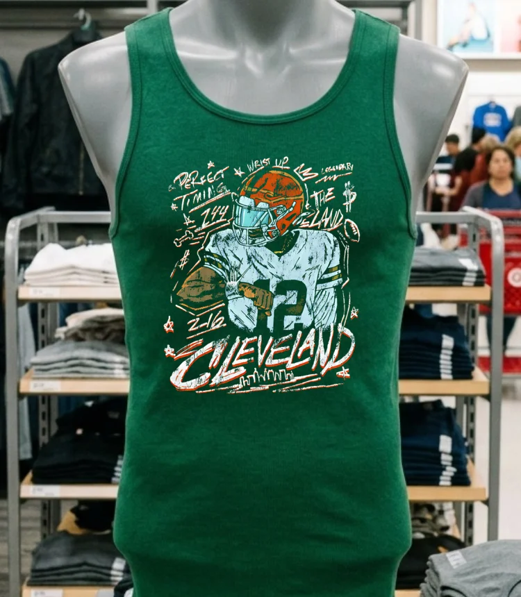 Cleveland Football Perfect Timing The Land Retro Shirt - green-shirt Cleveland Football Perfect Timing The Land Retro Shirt Green Shirt