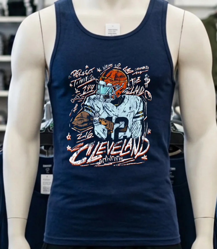 Cleveland Football Perfect Timing The Land Retro Shirt - navy-shirt Cleveland Football Perfect Timing The Land Retro Shirt Navy Shirt