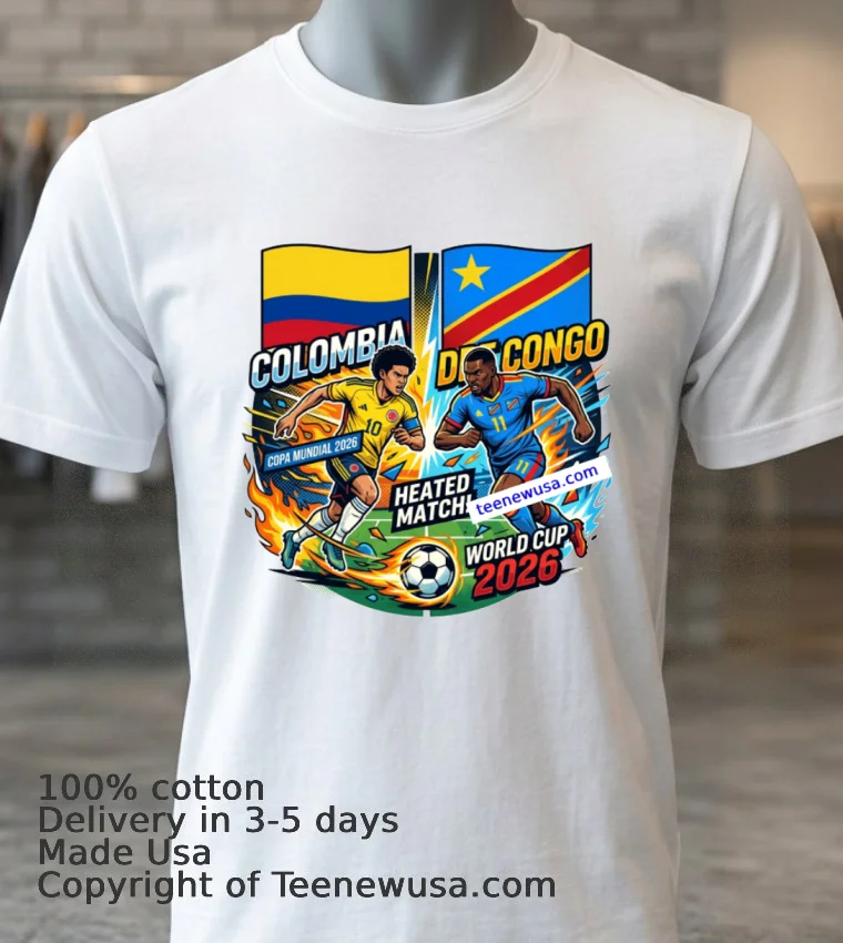Colombia Vs Democratic Republic Of Congo World Cup 2026 T Shirt White T Shirt 3