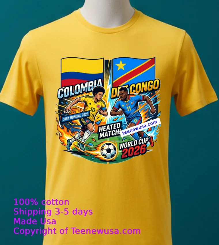 Colombia Vs Democratic Republic Of Congo World Cup 2026 T Shirt - yellow-t-shirt 2 Colombia Vs Democratic Republic Of Congo World Cup 2026 T Shirt Yellow T Shirt 2