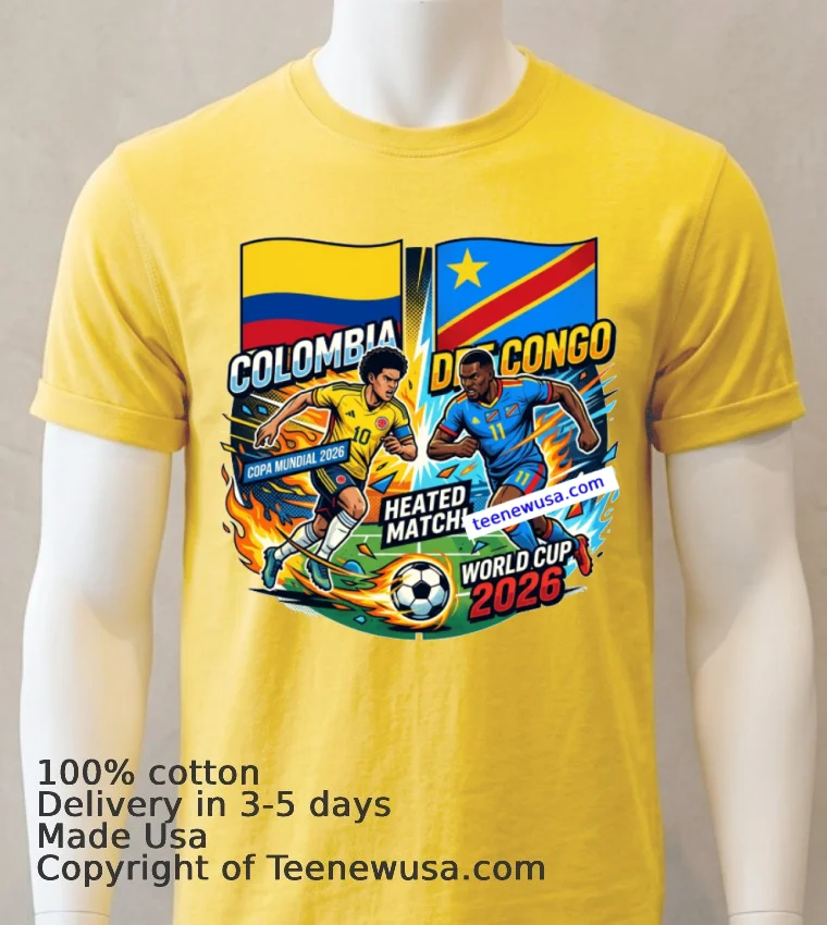 Colombia Vs Democratic Republic Of Congo World Cup 2026 T Shirt - yellow-t-shirt Colombia Vs Democratic Republic Of Congo World Cup 2026 T Shirt Yellow T Shirt