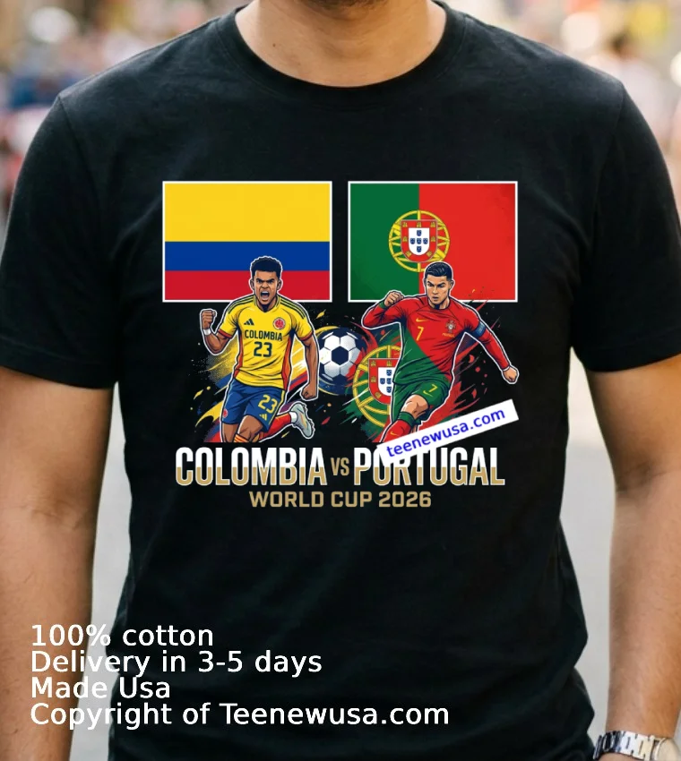 Colombia Vs Portugal World Cup 2026 T Shirt - navy-shirt 2 Colombia Vs Portugal World Cup 2026 T Shirt Navy Shirt 2