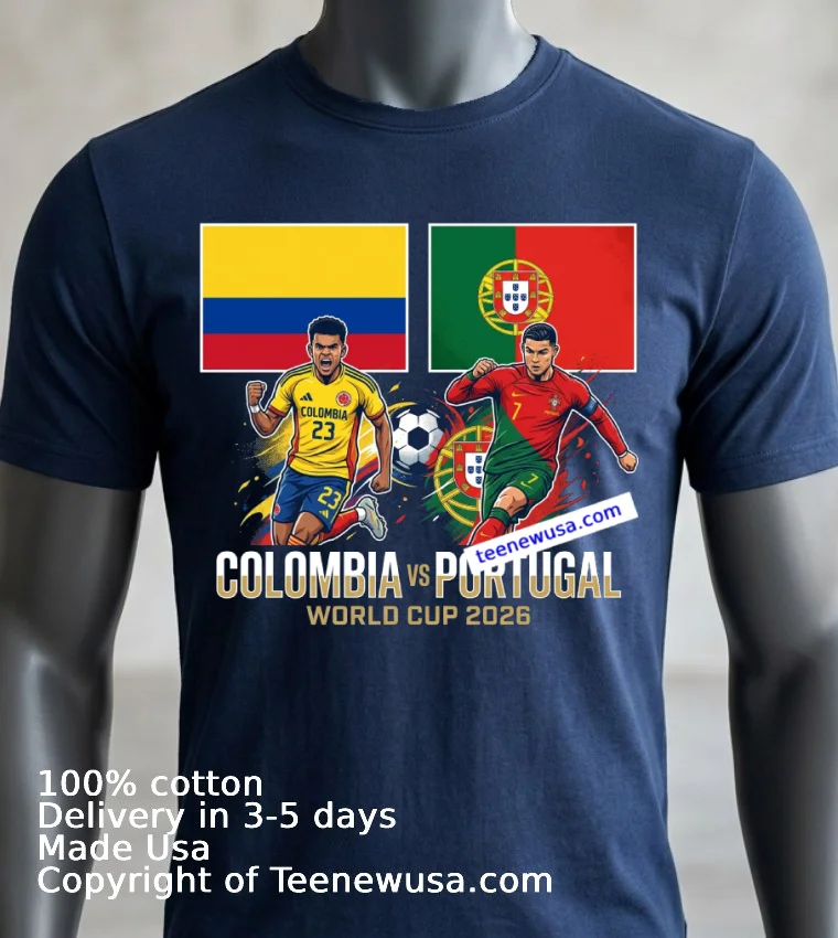Colombia Vs Portugal World Cup 2026 T Shirt - navy-shirt 3 Colombia Vs Portugal World Cup 2026 T Shirt Navy Shirt 3