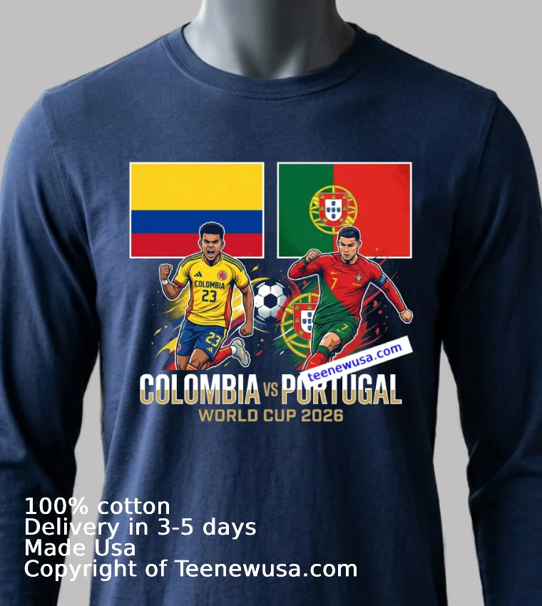 Colombia Vs Portugal World Cup 2026 T Shirt - navy-shirt Colombia Vs Portugal World Cup 2026 T Shirt Navy Shirt