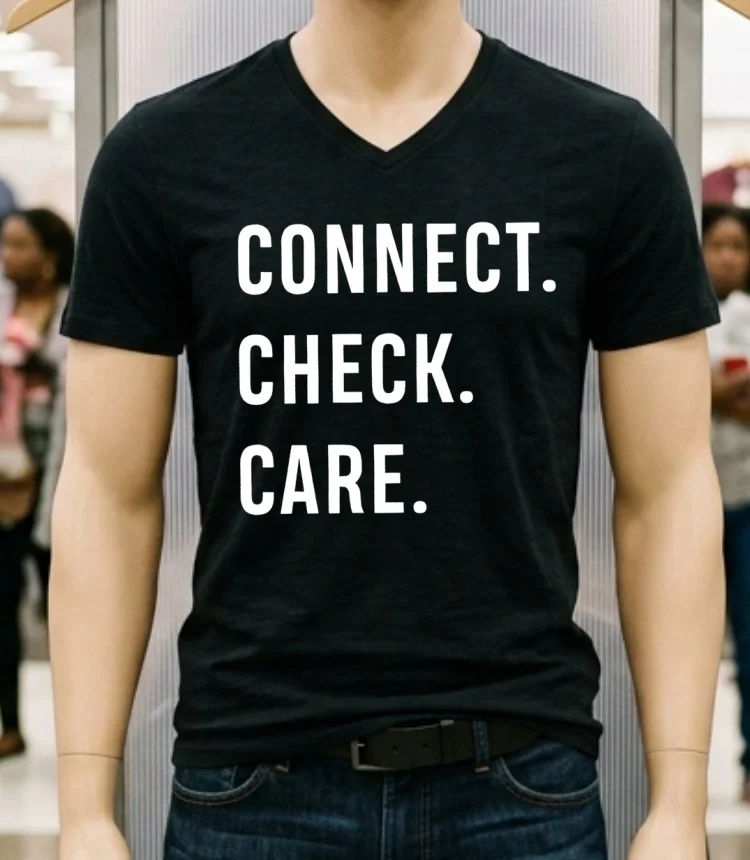 Connect. Check. Care. Letter Shirt - balck-shirt Connect Check Care Letter Shirt Balck Shirt 1