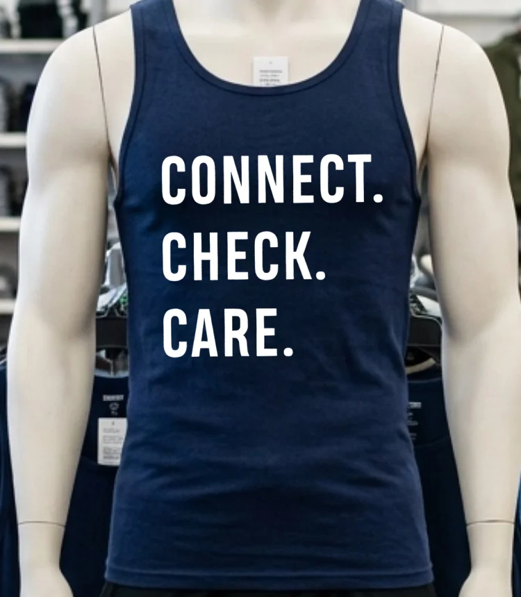 Connect Check Care Letter Shirt Navy Shirt