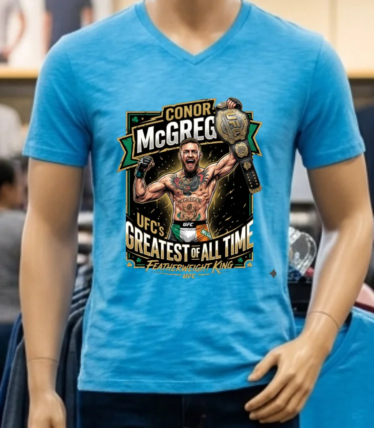 Conor Mcgregor Says He's Ufc's Greatest Featherweight Of All Time T Shirt - blue-shirt Conor Mcgregor Says Hes Ufcs Greatest Featherweight Of All Time T Shirt Blue Shirt