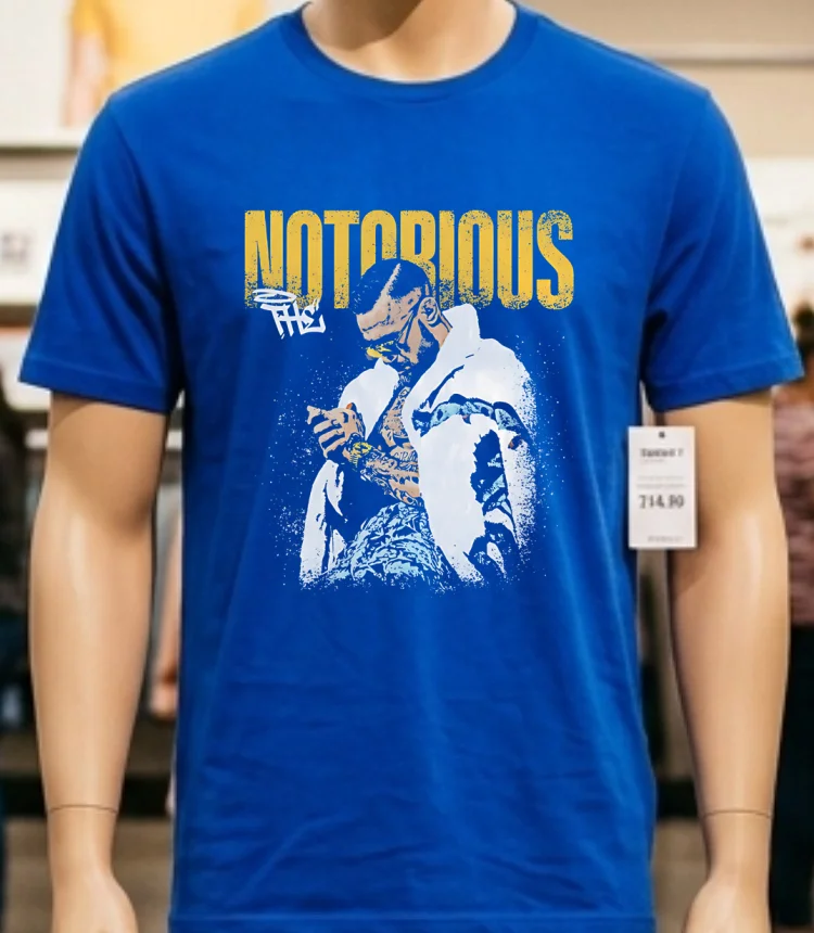 Conor Mcgregor The Notorious Ufc Fight Night Graphic Design Retro Shirt - blue-shirt Conor Mcgregor The Notorious Ufc Fight Night Graphic Design Retro Shirt Blue Shirt