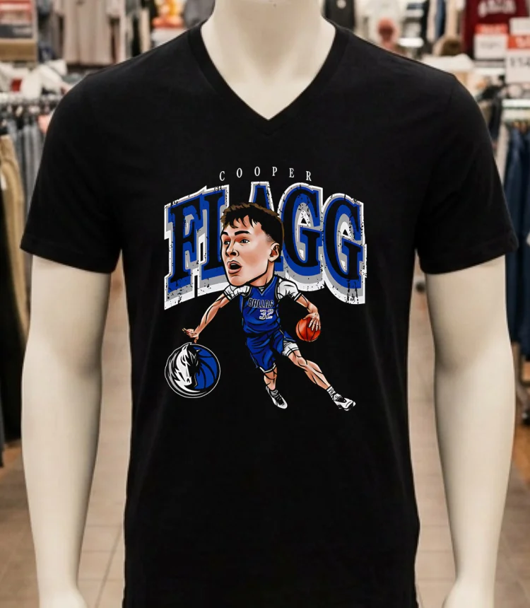 Cooper Flagg Dallas Mavericks Cartoon Vintage Shirt Balck Shirt
