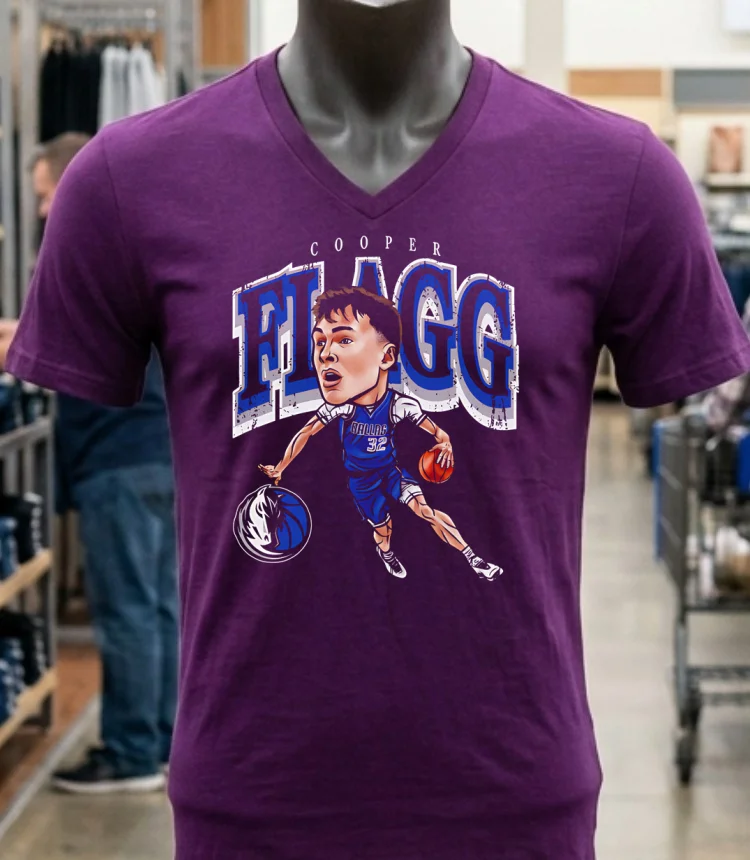 Cooper Flagg Dallas Mavericks Cartoon Vintage Shirt - purple-shirt Cooper Flagg Dallas Mavericks Cartoon Vintage Shirt Purple Shirt