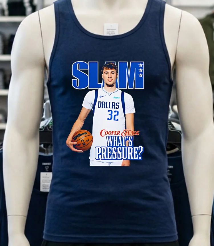 Cooper Flagg X Slam Dallas Mavericks Shirt Navy Shirt