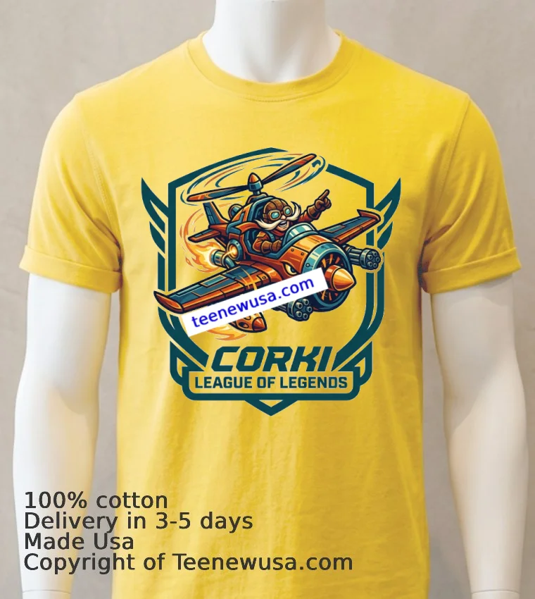 Corki League Of Legends T Shirt - yellow-t-shirt Corki League Of Legends T Shirt Yellow T Shirt