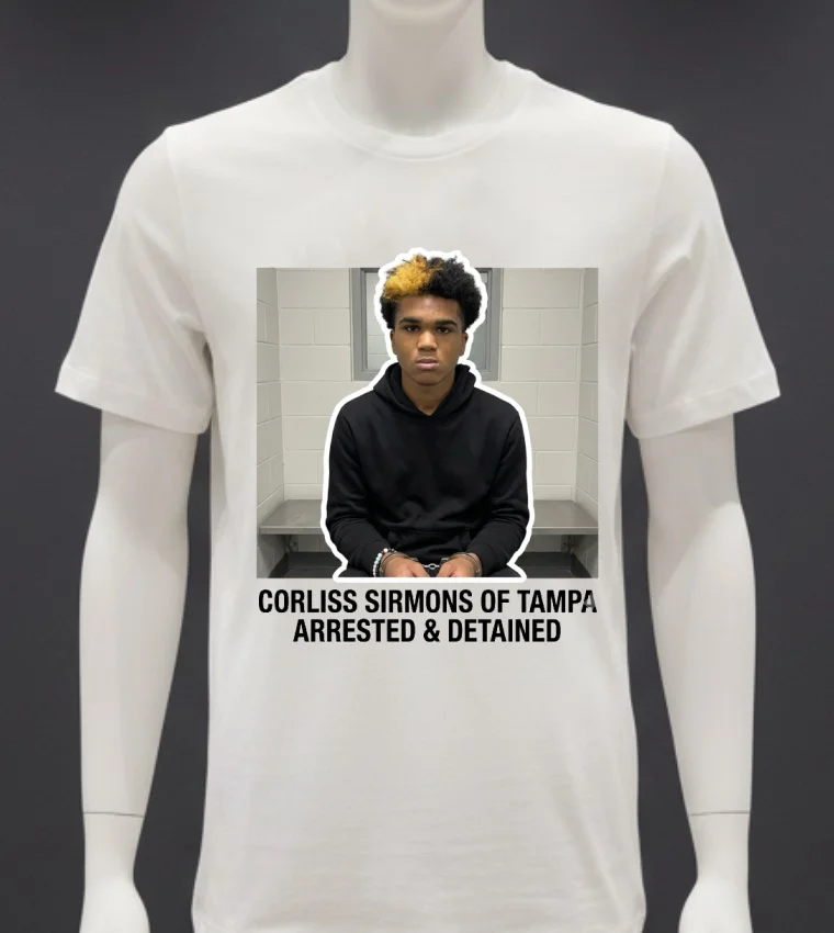 Corliss Sirmons Of Tampa Florida Arrested And Detained T Shirt White T Shirt 1