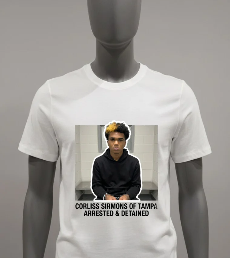 Corliss Sirmons Of Tampa, Florida Arrested And Detained T Shirt - white-t-shirt Corliss Sirmons Of Tampa Florida Arrested And Detained T Shirt White T Shirt 2