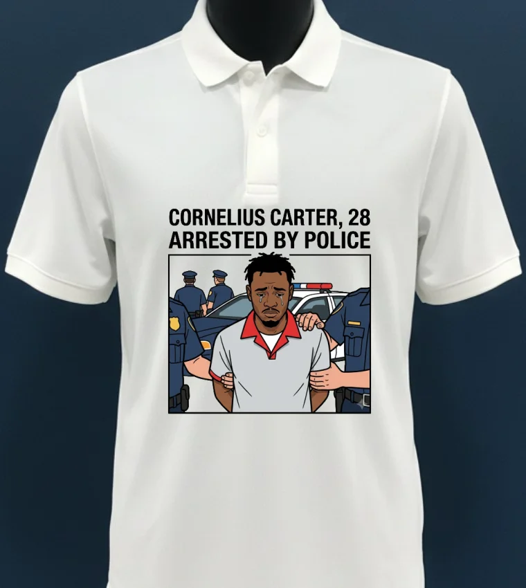 Cornelius Carter 28 Arrested By Police T Shirt White T Shirt 4