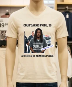 Cour’darris Pride, 20, The Suspect In The Robbery At The Memphis Fireworks Display, Has Been Arrested By Police T Shirt