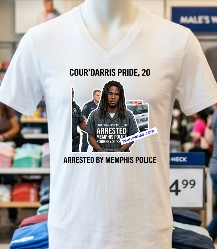 Courdarris Pride 20 The Suspect In The Robbery At The Memphis Fireworks Display Has Been Arrested By Police T Shirt White T Shirt 3