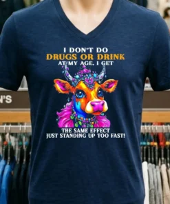 Cow I Don T Do Drugs Or Drink At My Age I Get The Same Effect Just Standing Up Too Fast Shirt