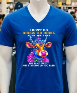 Cow I Don T Do Drugs Or Drink At My Age I Get The Same Effect Just Standing Up Too Fast Shirt