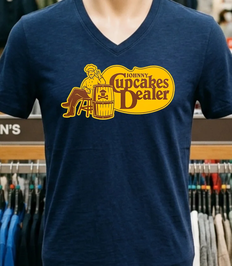 Cracker Barrel Johnny Cupcakes Dealer Shirt Navy Shirt 1