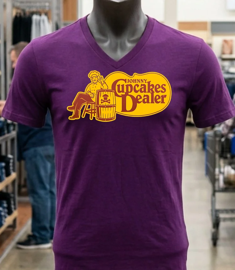 Cracker Barrel Johnny Cupcakes Dealer Shirt - purple-shirt Cracker Barrel Johnny Cupcakes Dealer Shirt Purple Shirt