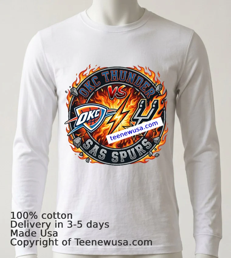 Creative T Shirt For Oklahoma City Thunder Vs San Antonio Spurs White T Shirt 6