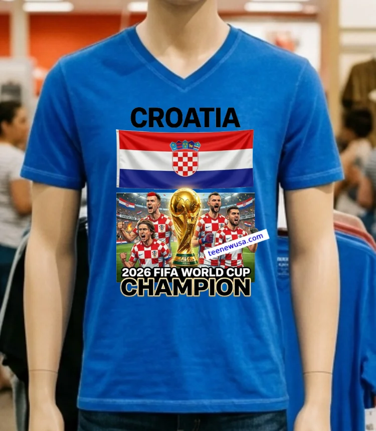 Croatia World Cup 2026 Fan T Shirt Blue Shirt