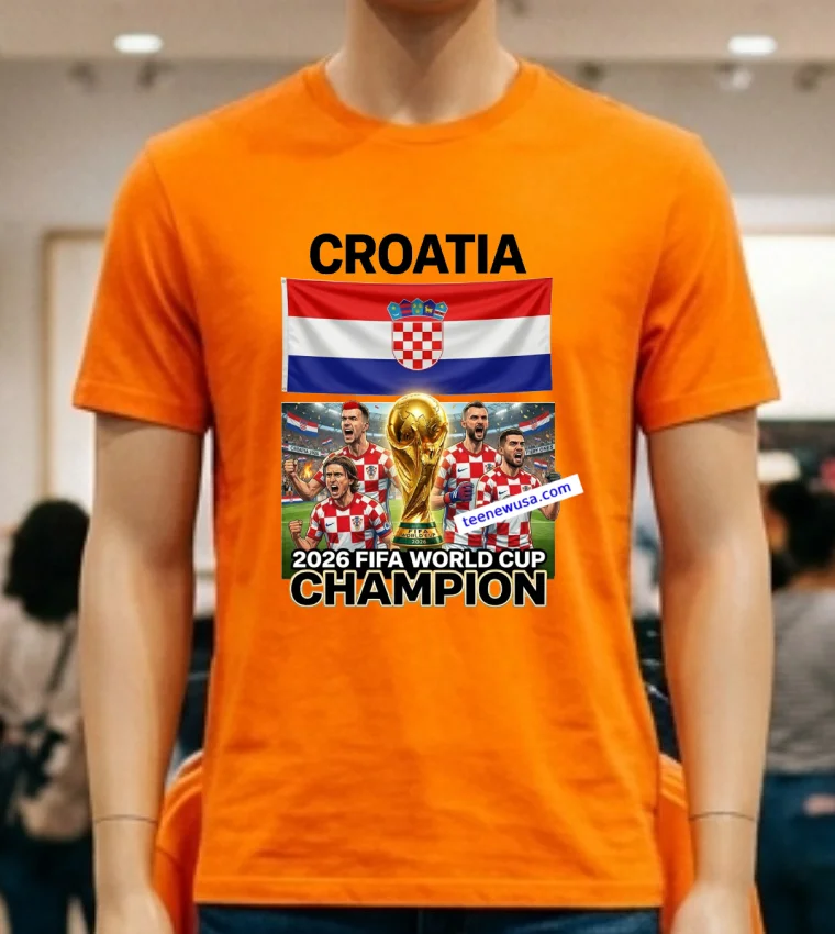 Croatia World Cup 2026 Fan T Shirt - orange-shirt Croatia World Cup 2026 Fan T Shirt Orange Shirt