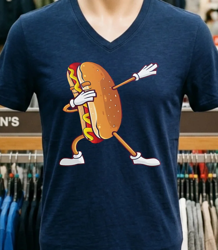 Cute Dabbing Hot Dog Shirt - navy-shirt Cute Dabbing Hot Dog Shirt Navy Shirt
