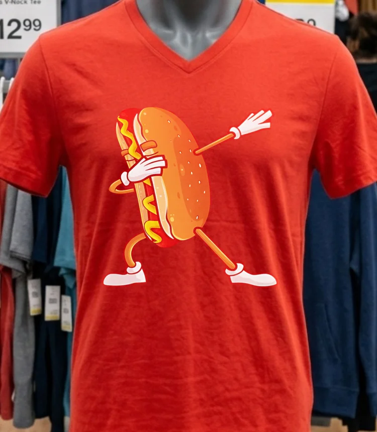 Cute Dabbing Hot Dog Shirt - red-shirt Cute Dabbing Hot Dog Shirt Red Shirt