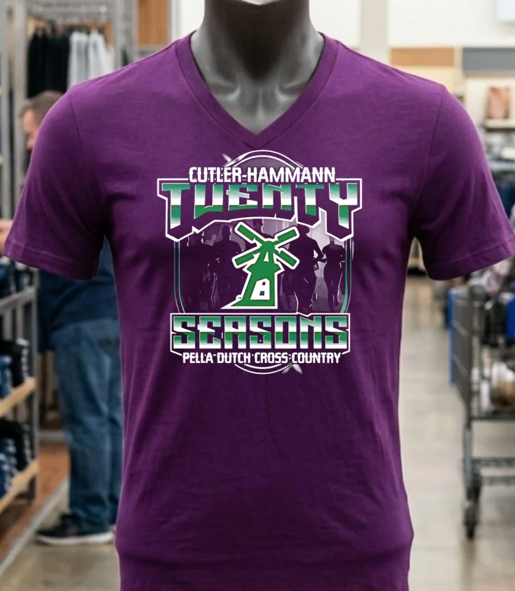 Cutler Hammann Twenty Seasons Pella Dutch Cross Country Logo Shirt - purple-shirt Cutler Hammann Twenty Seasons Pella Dutch Cross Country Logo Shirt Purple Shirt