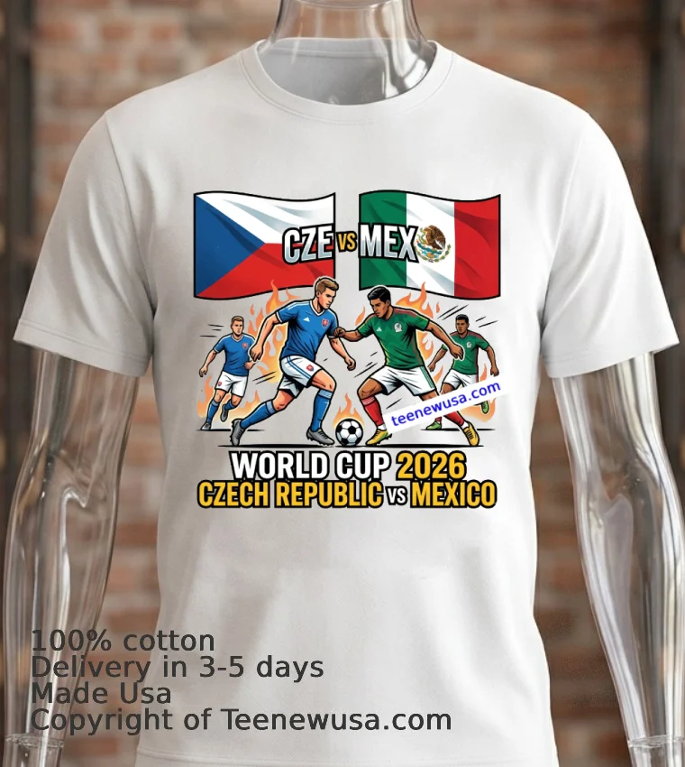 Czech Republic Vs Mexico World Cup 2026 T Shirt - white-t-shirt 2 Czech Republic Vs Mexico World Cup 2026 T Shirt White T Shirt 2