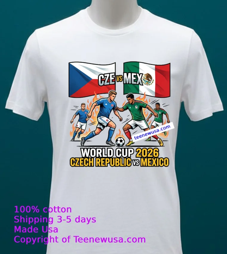 Czech Republic Vs Mexico World Cup 2026 T Shirt - white-t-shirt 20 Czech Republic Vs Mexico World Cup 2026 T Shirt White T Shirt 20