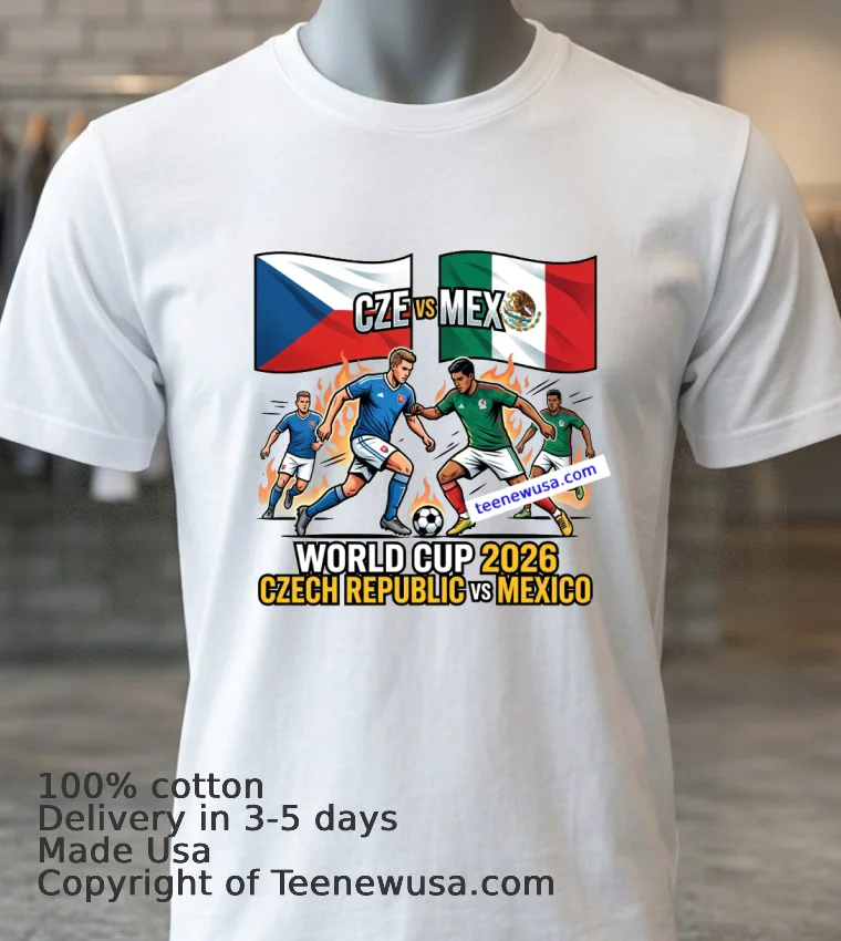 Czech Republic Vs Mexico World Cup 2026 T Shirt - white-t-shirt 3 Czech Republic Vs Mexico World Cup 2026 T Shirt White T Shirt 3